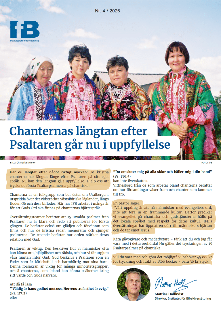 Omslag till IFB Nyhetsbrev nr4 2026